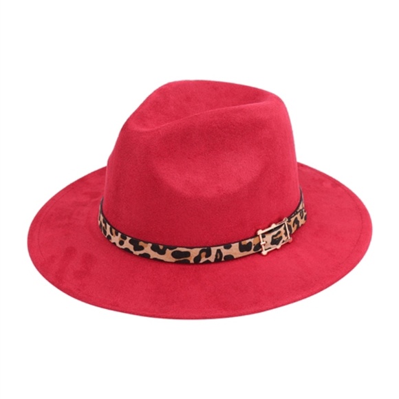RED & LEOPARD HAT - Picture 1 of 2